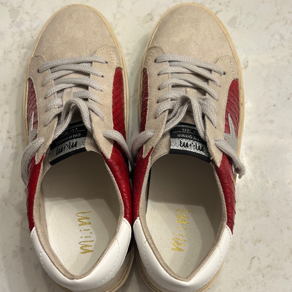 Miracle Miles Red and Beige Sneakers